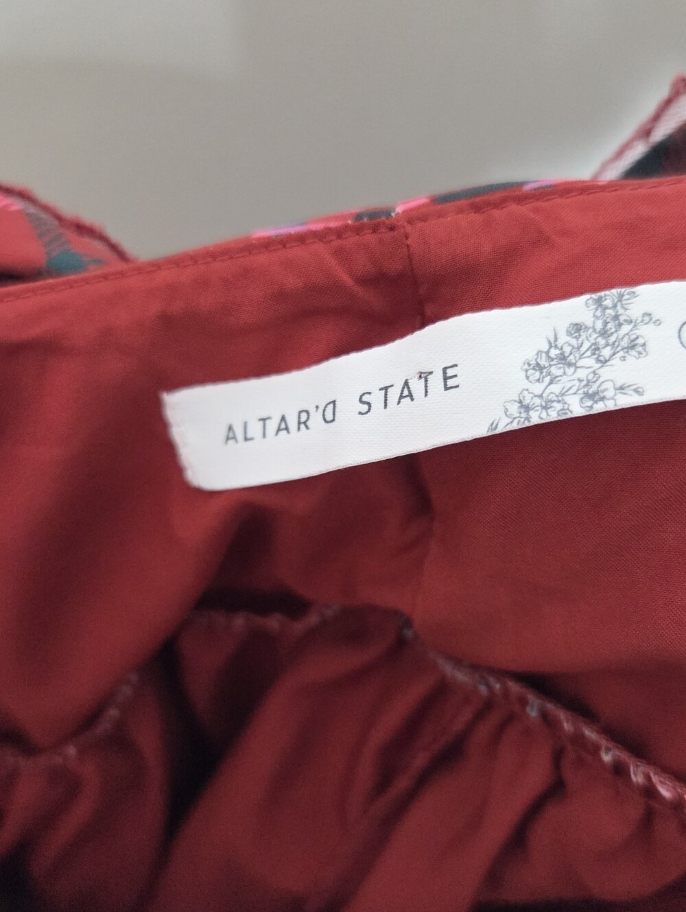 Altar'd State Red Pink Tartan Plaid Bow Babydoll Mini Dress Holiday Preppy Punk - Picture 7 of 9